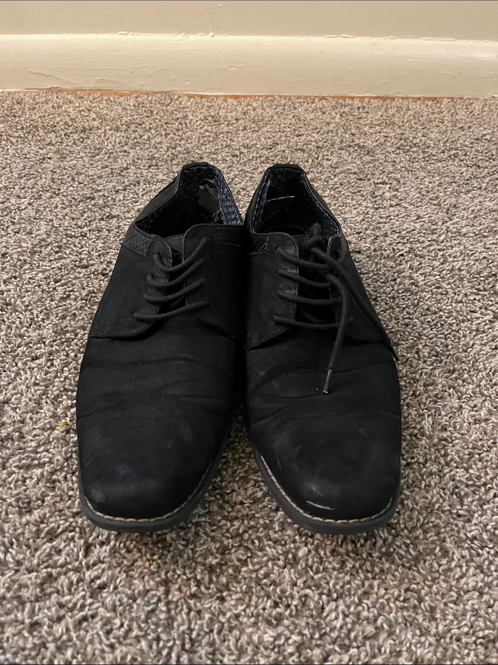 Men's Black Lace-Up Dress Shoes Perry Ellis - Picture 2 of 5